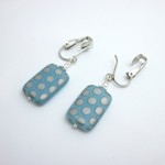 Blue "peacock" bead Clip-ons